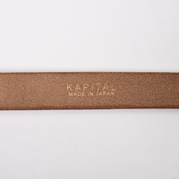 新品未使用 KAPITAL キャピタル オイルレザー スタッズディスコバックルベルト EK-1287XGB フリーサイズ レザー ラインストーン 中古 4a004429