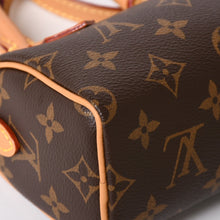 画像をギャラリービューアに読み込む, 極美品 LOUIS VUITTON ルイヴィトン ナノ・スピーディ モノグラム M81085 ブラウン 2WAY ショルダーバッグ ハンドバッグ 中古 4a004358