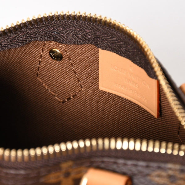 極美品 LOUIS VUITTON ルイヴィトン ナノ・スピーディ モノグラム M81085 ブラウン 2WAY ショルダーバッグ ハンドバッグ 中古 4a004358