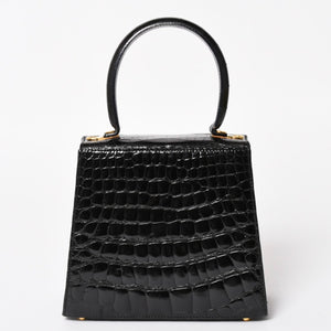 Salvatore Ferragamo Gancini Handbag AK 4790 Leather Black Good Condition Used 4a004399