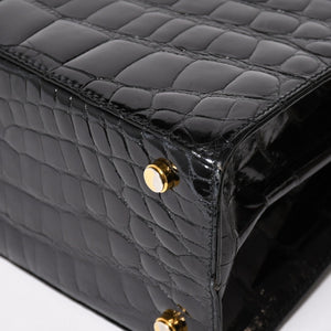 Salvatore Ferragamo Gancini Handbag AK 4790 Leather Black Good Condition Used 4a004399