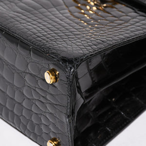 Salvatore Ferragamo Gancini Handbag AK 4790 Leather Black Good Condition Used 4a004399