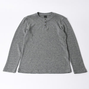 新品同様 CHROME HEARTS クロムハーツ タートルネック ヘンリーネックシャツ 長袖Tシャツ サイズM サーマル コットン グレー 中古 4b000443