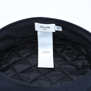 CELINE Triomphe Sailor Cap 2AUS1327V Casquette Marine Cap Navy Gold Size 58 Gold Code Good Condition Used 4a004285