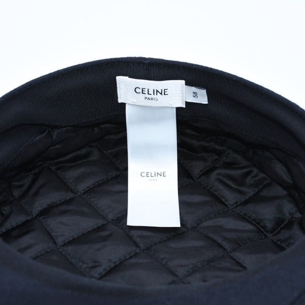 CELINE Triomphe Sailor Cap 2AUS1327V Casquette Marine Cap Navy Gold Size 58 Gold Code Good Condition Used 4a004285