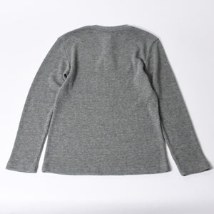 新品同様 CHROME HEARTS クロムハーツ タートルネック ヘンリーネックシャツ 長袖Tシャツ サイズM サーマル コットン グレー 中古 4b000443