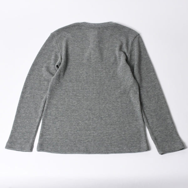 新品同様 CHROME HEARTS クロムハーツ タートルネック ヘンリーネックシャツ 長袖Tシャツ サイズM サーマル コットン グレー 中古 4b000443