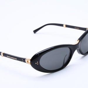 GENTLE MONSTER ジェントルモンスター オーバルサングラス 折りたたみ式 LOLANG-01 サイズ54□21-132 ブラック ゴールド 美品 中古 4a004290