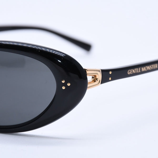 GENTLE MONSTER ジェントルモンスター オーバルサングラス 折りたたみ式 LOLANG-01 サイズ54□21-132 ブラック ゴールド 美品 中古 4a004290