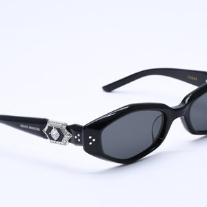 Very Good Condition GENTLE MONSTER VEGAX Sunglasses Size 54□20 145 Rhinestone Black Used 4a004287