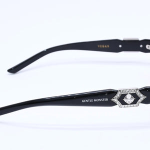 Very Good Condition GENTLE MONSTER VEGAX Sunglasses Size 54□20 145 Rhinestone Black Used 4a004287