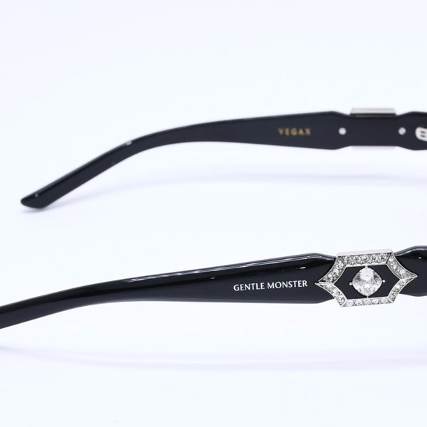 Very Good Condition GENTLE MONSTER VEGAX Sunglasses Size 54□20 145 Rhinestone Black Used 4a004287