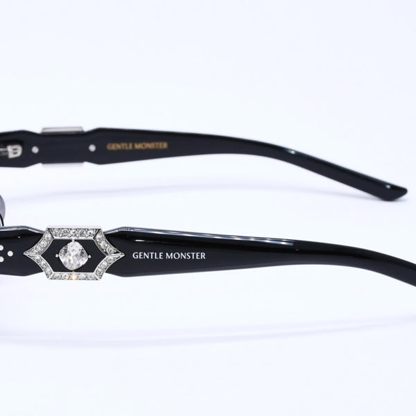 Very Good Condition GENTLE MONSTER VEGAX Sunglasses Size 54□20 145 Rhinestone Black Used 4a004287