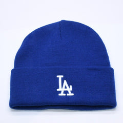 Brand new and unused Mitchell&Ness Mitchell &amp; Ness Los Angeles Dodgers Knit Cap Beanie Royal Blue White LA Used 4a002236