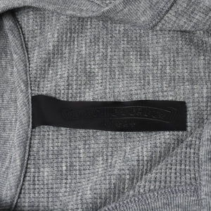 新品同様 CHROME HEARTS クロムハーツ タートルネック ヘンリーネックシャツ 長袖Tシャツ サイズM サーマル コットン グレー 中古 4b000443