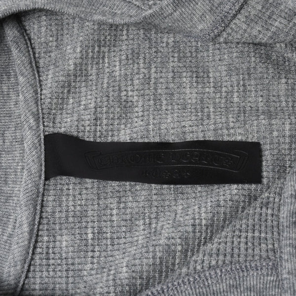 新品同様 CHROME HEARTS クロムハーツ タートルネック ヘンリーネックシャツ 長袖Tシャツ サイズM サーマル コットン グレー 中古 4b000443