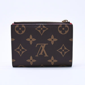 新品未使用 LOUIS VUITTON ルイヴィトン × 村上隆 ポルトフォイユ リサ M13420 コンパクトウォレット 二つ折り財布 ブラウン レッド 中古 4a004297