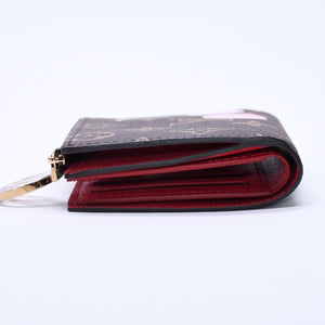 新品未使用 LOUIS VUITTON ルイヴィトン × 村上隆 ポルトフォイユ リサ M13420 コンパクトウォレット 二つ折り財布 ブラウン レッド 中古 4a004297