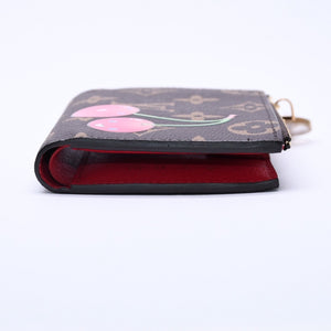 新品未使用 LOUIS VUITTON ルイヴィトン × 村上隆 ポルトフォイユ リサ M13420 コンパクトウォレット 二つ折り財布 ブラウン レッド 中古 4a004297
