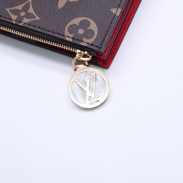 新品未使用 LOUIS VUITTON ルイヴィトン × 村上隆 ポルトフォイユ リサ M13420 コンパクトウォレット 二つ折り財布 ブラウン レッド 中古 4a004297