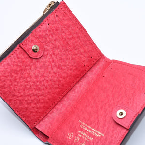 新品未使用 LOUIS VUITTON ルイヴィトン × 村上隆 ポルトフォイユ リサ M13420 コンパクトウォレット 二つ折り財布 ブラウン レッド 中古 4a004297