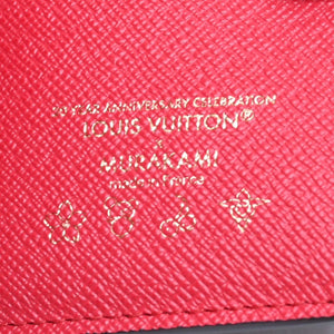 新品未使用 LOUIS VUITTON ルイヴィトン × 村上隆 ポルトフォイユ リサ M13420 コンパクトウォレット 二つ折り財布 ブラウン レッド 中古 4a004297