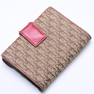 Christian Dior クリスチャンディオール トロッター ラスタカラー サドルウォレット ガリアーノ期 キャンバス D金具 ベージュ 良品 中古 4a004432