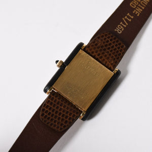 CARTIER カルティエ オーガニックタンクウッド LM 腕時計 20611 重量約19.05g 18KGP 手巻き ゴールド ブラウン ウッド 美品 中古 4a004446