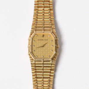 AUDEMARS PIGUET Audemars Piguet BAMBOO watch 14644BA Weight approx. 85.55g 18KYG 11P diamond Manual winding Gold dial Good condition Used 4a004651