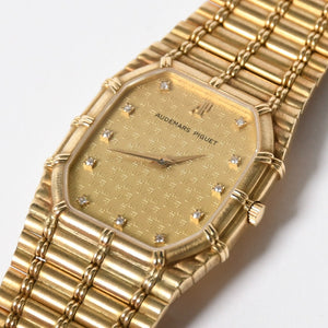 AUDEMARS PIGUET Audemars Piguet BAMBOO watch 14644BA Weight approx. 85.55g 18KYG 11P diamond Manual winding Gold dial Good condition Used 4a004651