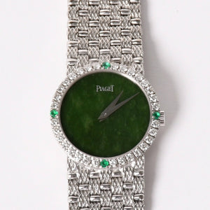 PIAGET ピアジェ TRADITION トラディション 腕時計 9706 D 23 重量約67.49g 18KWG 手巻き ダイヤモンド ジェイド文字盤 美品 中古 4a004447