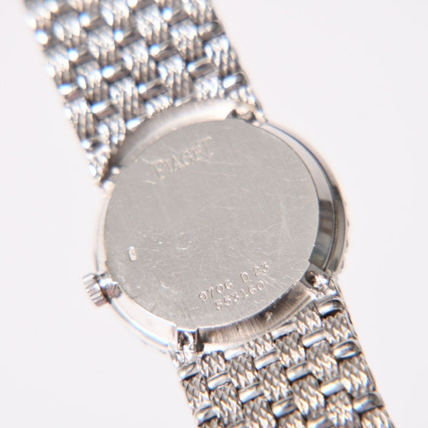 PIAGET ピアジェ TRADITION トラディション 腕時計 9706 D 23 重量約67.49g 18KWG 手巻き ダイヤモンド ジェイド文字盤 美品 中古 4a004447