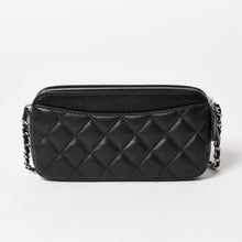 画像をギャラリービューアに読み込む, CHANEL シャネル チェーンショルダーウォレット 財布 28番台 ココマーク ラムスキン ブラック シルバー金具 美品 中古 4a004879