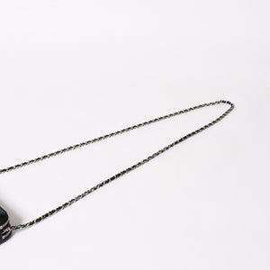CHANEL Chain Shoulder Wallet Wallet No. 28 Coco Mark Lambskin Black Silver Hardware Good Condition Used 4a004879