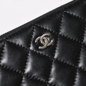 CHANEL Chain Shoulder Wallet Wallet No. 28 Coco Mark Lambskin Black Silver Hardware Good Condition Used 4a004879