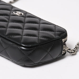 CHANEL Chain Shoulder Wallet Wallet No. 28 Coco Mark Lambskin Black Silver Hardware Good Condition Used 4a004879