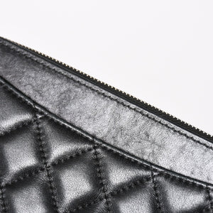 CHANEL Chain Shoulder Wallet Wallet No. 28 Coco Mark Lambskin Black Silver Hardware Good Condition Used 4a004879