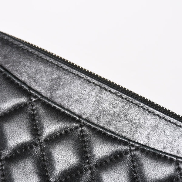 CHANEL Chain Shoulder Wallet Wallet No. 28 Coco Mark Lambskin Black Silver Hardware Good Condition Used 4a004879