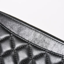 画像をギャラリービューアに読み込む, CHANEL シャネル チェーンショルダーウォレット 財布 28番台 ココマーク ラムスキン ブラック シルバー金具 美品 中古 4a004879