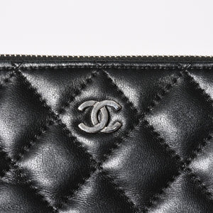 CHANEL Chain Shoulder Wallet Wallet No. 28 Coco Mark Lambskin Black Silver Hardware Good Condition Used 4a004879
