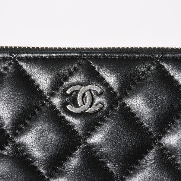 CHANEL Chain Shoulder Wallet Wallet No. 28 Coco Mark Lambskin Black Silver Hardware Good Condition Used 4a004879