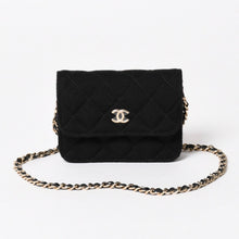 画像をギャラリービューアに読み込む, 新品未使用品 CHANEL シャネル ミニマトラッセ チェーンショルダーバッグ ココマーク ランダム番台 ブラック ゴールド金具 コットン 中古 4a005042