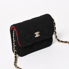 画像をギャラリービューアに読み込む, 新品未使用品 CHANEL シャネル ミニマトラッセ チェーンショルダーバッグ ココマーク ランダム番台 ブラック ゴールド金具 コットン 中古 4a005042