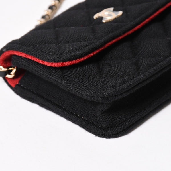 New and unused CHANEL Mini Matelasse Chain Shoulder Bag Coco Mark Random Number Black Gold Hardware Cotton Used 4a005042
