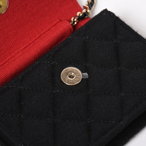 New and unused CHANEL Mini Matelasse Chain Shoulder Bag Coco Mark Random Number Black Gold Hardware Cotton Used 4a005042