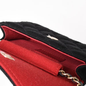 New and unused CHANEL Mini Matelasse Chain Shoulder Bag Coco Mark Random Number Black Gold Hardware Cotton Used 4a005042