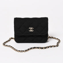 Load image into Gallery viewer, 新品未使用品 CHANEL シャネル ミニマトラッセ チェーンショルダーバッグ ココマーク ランダム番台 ブラック ゴールド金具 コットン 中古 4a005083