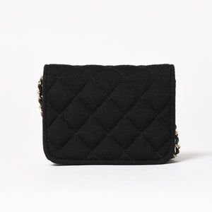 New and unused CHANEL Mini Matelasse Chain Shoulder Bag Coco Mark Random Number Black Gold Hardware Cotton Used 4a005083