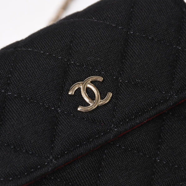 New and unused CHANEL Mini Matelasse Chain Shoulder Bag Coco Mark Random Number Black Gold Hardware Cotton Used 4a005083