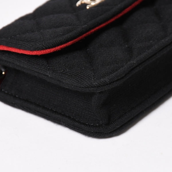 New and unused CHANEL Mini Matelasse Chain Shoulder Bag Coco Mark Random Number Black Gold Hardware Cotton Used 4a005083